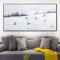 Snow Mountain Ski par Couteau à palette art mural minimalisme